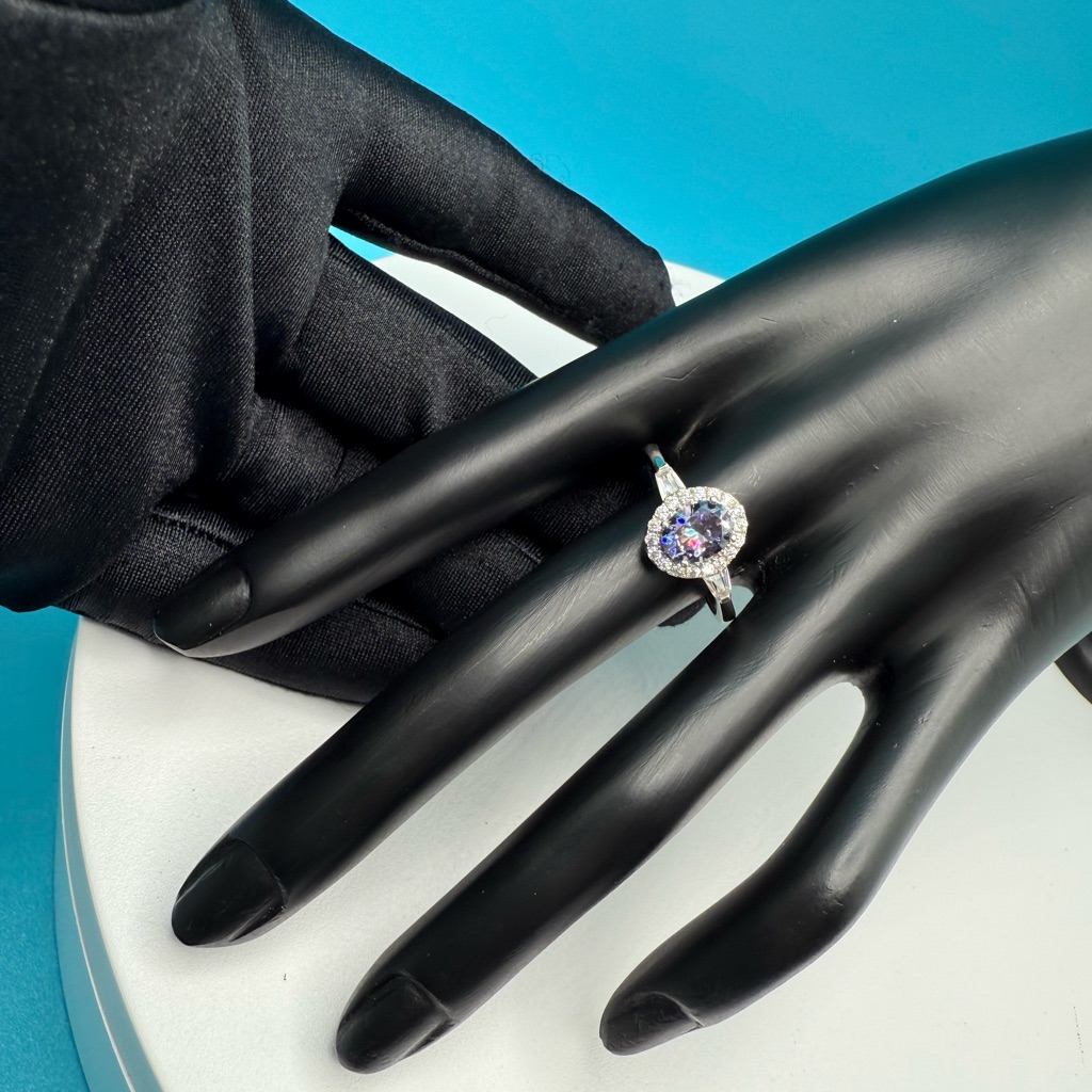Silver And Purple Women's Ring